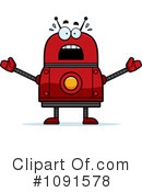 Red Robot Clipart #1091578 by Cory Thoman