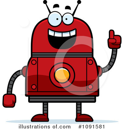 Red Robot Clipart #1091581 by Cory Thoman