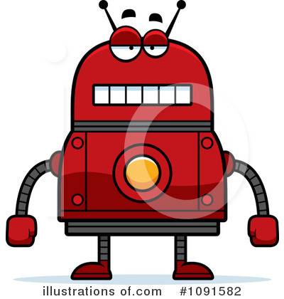 Red Robot Clipart #1091582 by Cory Thoman