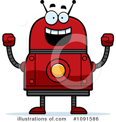 Royalty-Free (RF) Red Robot Clipart Illustration by Cory Thoman - Stock Sample #1091586