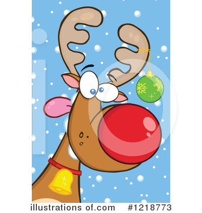 Royalty-Free (RF) Reindeer Clipart Illustration by Hit Toon - Stock Sample #1218773
