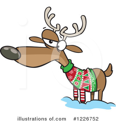 Royalty-Free (RF) Reindeer Clipart Illustration by toonaday - Stock Sample #1226752