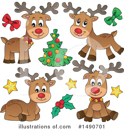Royalty-Free (RF) Reindeer Clipart Illustration by visekart - Stock Sample #1490701