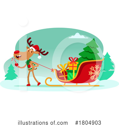 Royalty-Free (RF) Reindeer Clipart Illustration by Hit Toon - Stock Sample #1804903