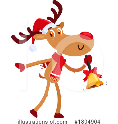 Royalty-Free (RF) Reindeer Clipart Illustration by Hit Toon - Stock Sample #1804904