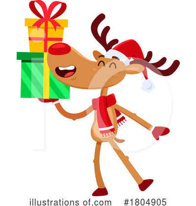 Royalty-Free (RF) Reindeer Clipart Illustration by Hit Toon - Stock Sample #1804905