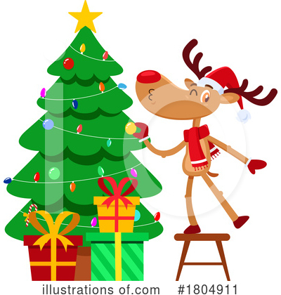 Royalty-Free (RF) Reindeer Clipart Illustration by Hit Toon - Stock Sample #1804911