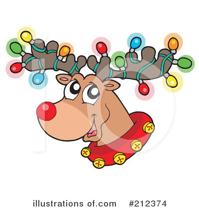 Royalty-Free (RF) Reindeer Clipart Illustration by visekart - Stock Sample #212374