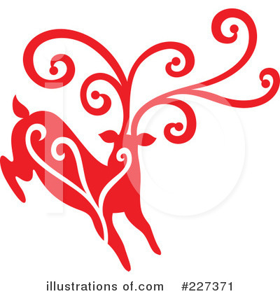Royalty-Free (RF) Reindeer Clipart Illustration by Cherie Reve - Stock Sample #227371