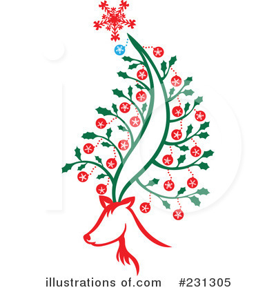Royalty-Free (RF) Reindeer Clipart Illustration by Cherie Reve - Stock Sample #231305
