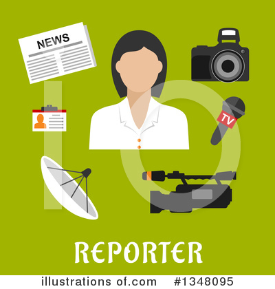 Royalty-Free (RF) Reporter Clipart Illustration by Vector Tradition SM - Stock Sample #1348095