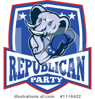 Republican Elephant Clipart #1116422 by patrimonio
