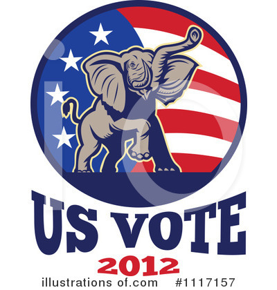 Republican Elephant Clipart #1117157 by patrimonio