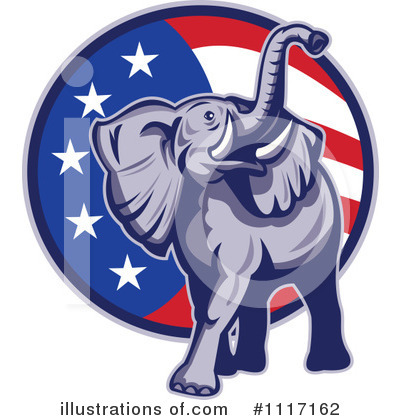 Republican Elephant Clipart #1117162 by patrimonio