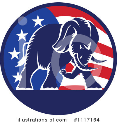 Republican Elephant Clipart #1117164 by patrimonio