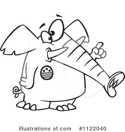 Royalty-Free (RF) Republican Elephant Clipart Illustration by toonaday - Stock Sample #1122040