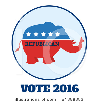 Royalty-Free (RF) Republican Elephant Clipart Illustration by Hit Toon - Stock Sample #1389382