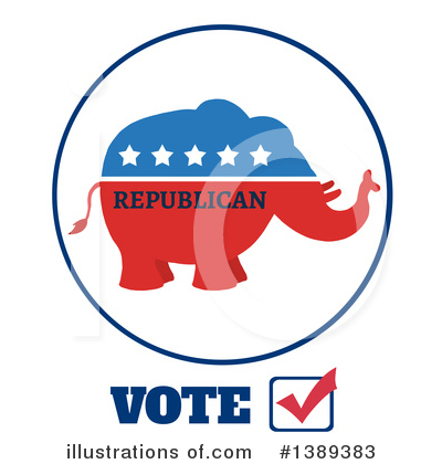 Royalty-Free (RF) Republican Elephant Clipart Illustration by Hit Toon - Stock Sample #1389383