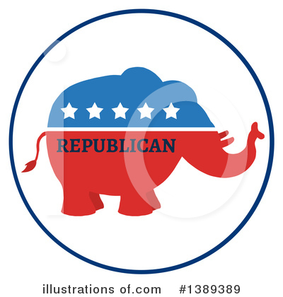 Royalty-Free (RF) Republican Elephant Clipart Illustration by Hit Toon - Stock Sample #1389389