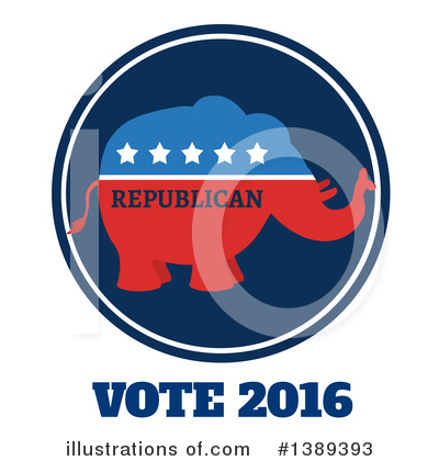 Royalty-Free (RF) Republican Elephant Clipart Illustration by Hit Toon - Stock Sample #1389393