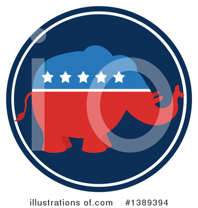 Royalty-Free (RF) Republican Elephant Clipart Illustration by Hit Toon - Stock Sample #1389394