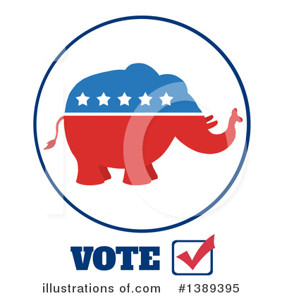 Royalty-Free (RF) Republican Elephant Clipart Illustration by Hit Toon - Stock Sample #1389395