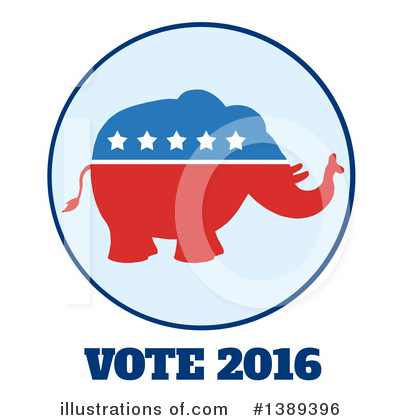 Royalty-Free (RF) Republican Elephant Clipart Illustration by Hit Toon - Stock Sample #1389396