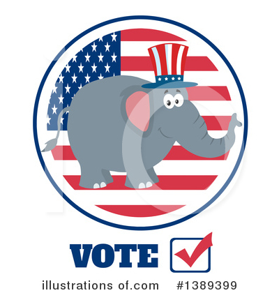Royalty-Free (RF) Republican Elephant Clipart Illustration by Hit Toon - Stock Sample #1389399
