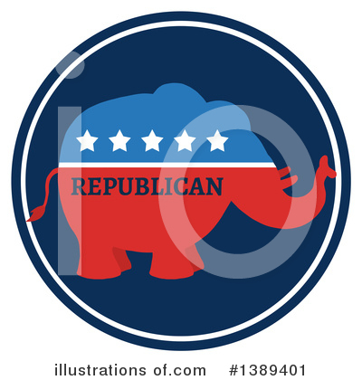 Royalty-Free (RF) Republican Elephant Clipart Illustration by Hit Toon - Stock Sample #1389401