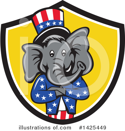 Royalty-Free (RF) Republican Elephant Clipart Illustration by patrimonio - Stock Sample #1425449