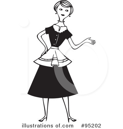 Royalty-Free (RF) Retro Woman Clipart Illustration by BestVector - Stock Sample #95202