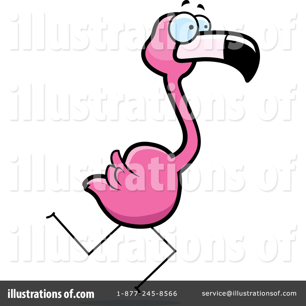 cartoon flamingo with feathers on their head clip art
