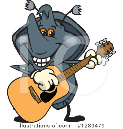 Royalty-Free (RF) Rhino Beetle Clipart Illustration by Dennis Holmes Designs - Stock Sample #1280479