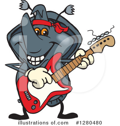 Royalty-Free (RF) Rhino Beetle Clipart Illustration by Dennis Holmes Designs - Stock Sample #1280480