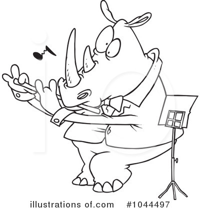 Royalty-Free (RF) Rhino Clipart Illustration by toonaday - Stock Sample #1044497