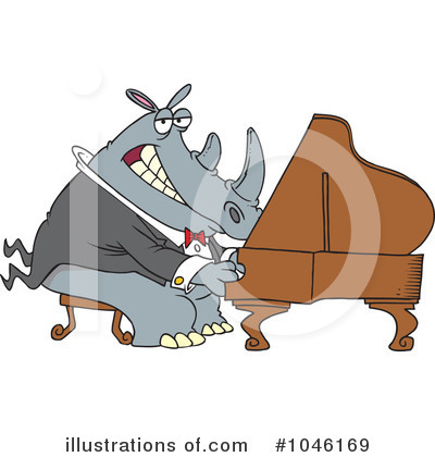Royalty-Free (RF) Rhino Clipart Illustration by toonaday - Stock Sample #1046169