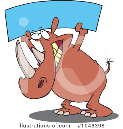 Royalty-Free (RF) Rhino Clipart Illustration by toonaday - Stock Sample #1046396