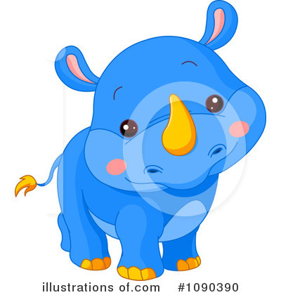 Royalty-Free (RF) Rhino Clipart Illustration by Pushkin - Stock Sample #1090390