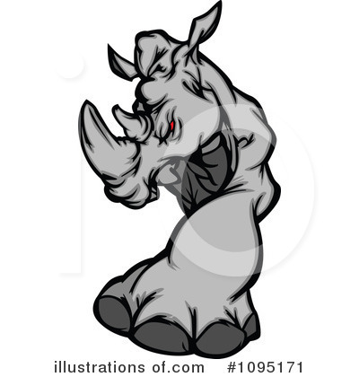 Royalty-Free (RF) Rhino Clipart Illustration by Chromaco - Stock Sample #1095171