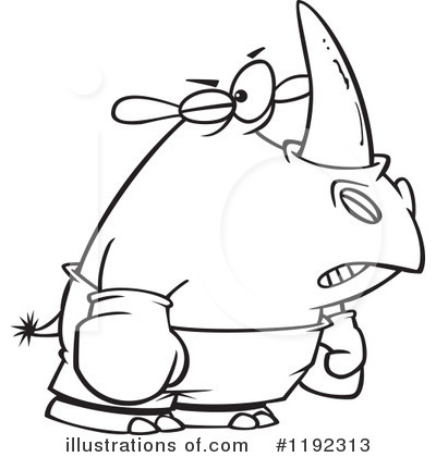 Royalty-Free (RF) Rhino Clipart Illustration by toonaday - Stock Sample #1192313