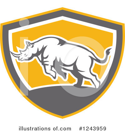 Royalty-Free (RF) Rhino Clipart Illustration by patrimonio - Stock Sample #1243959