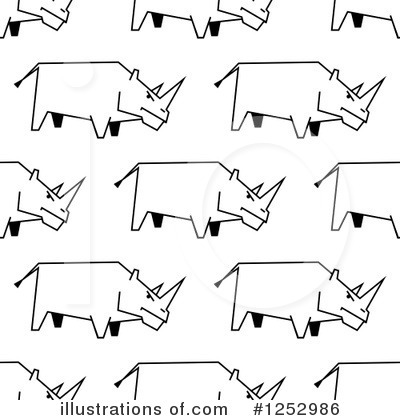 Royalty-Free (RF) Rhino Clipart Illustration by Vector Tradition SM - Stock Sample #1252986