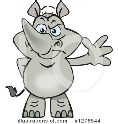 Royalty-Free (RF) Rhino Clipart Illustration by Dennis Holmes Designs - Stock Sample #1278544