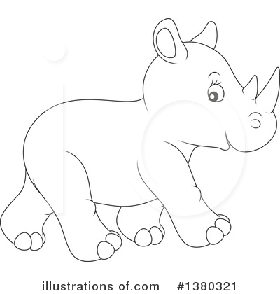Royalty-Free (RF) Rhino Clipart Illustration by Alex Bannykh - Stock Sample #1380321