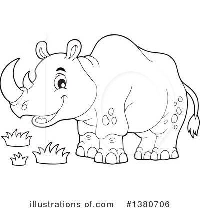 Royalty-Free (RF) Rhino Clipart Illustration by visekart - Stock Sample #1380706