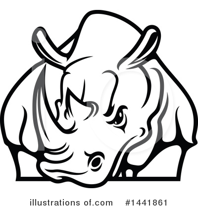 Royalty-Free (RF) Rhino Clipart Illustration by Vector Tradition SM - Stock Sample #1441861