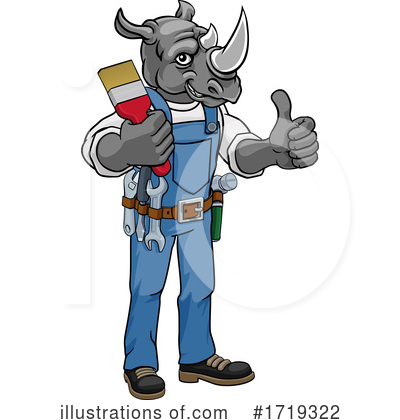 Royalty-Free (RF) Rhino Clipart Illustration by AtStockIllustration - Stock Sample #1719322