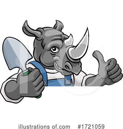 Royalty-Free (RF) Rhino Clipart Illustration by AtStockIllustration - Stock Sample #1721059