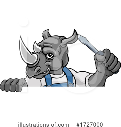 Royalty-Free (RF) Rhino Clipart Illustration by AtStockIllustration - Stock Sample #1727000