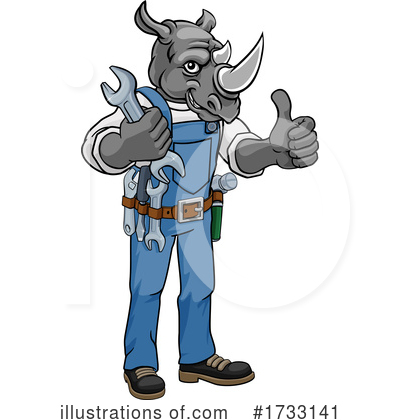 Royalty-Free (RF) Rhino Clipart Illustration by AtStockIllustration - Stock Sample #1733141